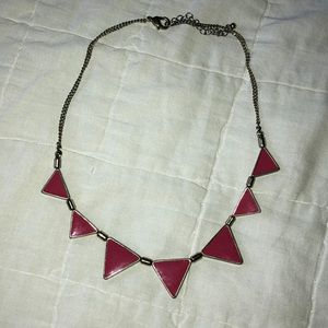 Pink triangle Necklace